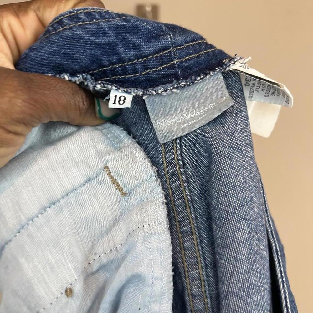 Cute‎ Basic Blue Denim Jean Skirt with Pockets - Picture 2 of 4